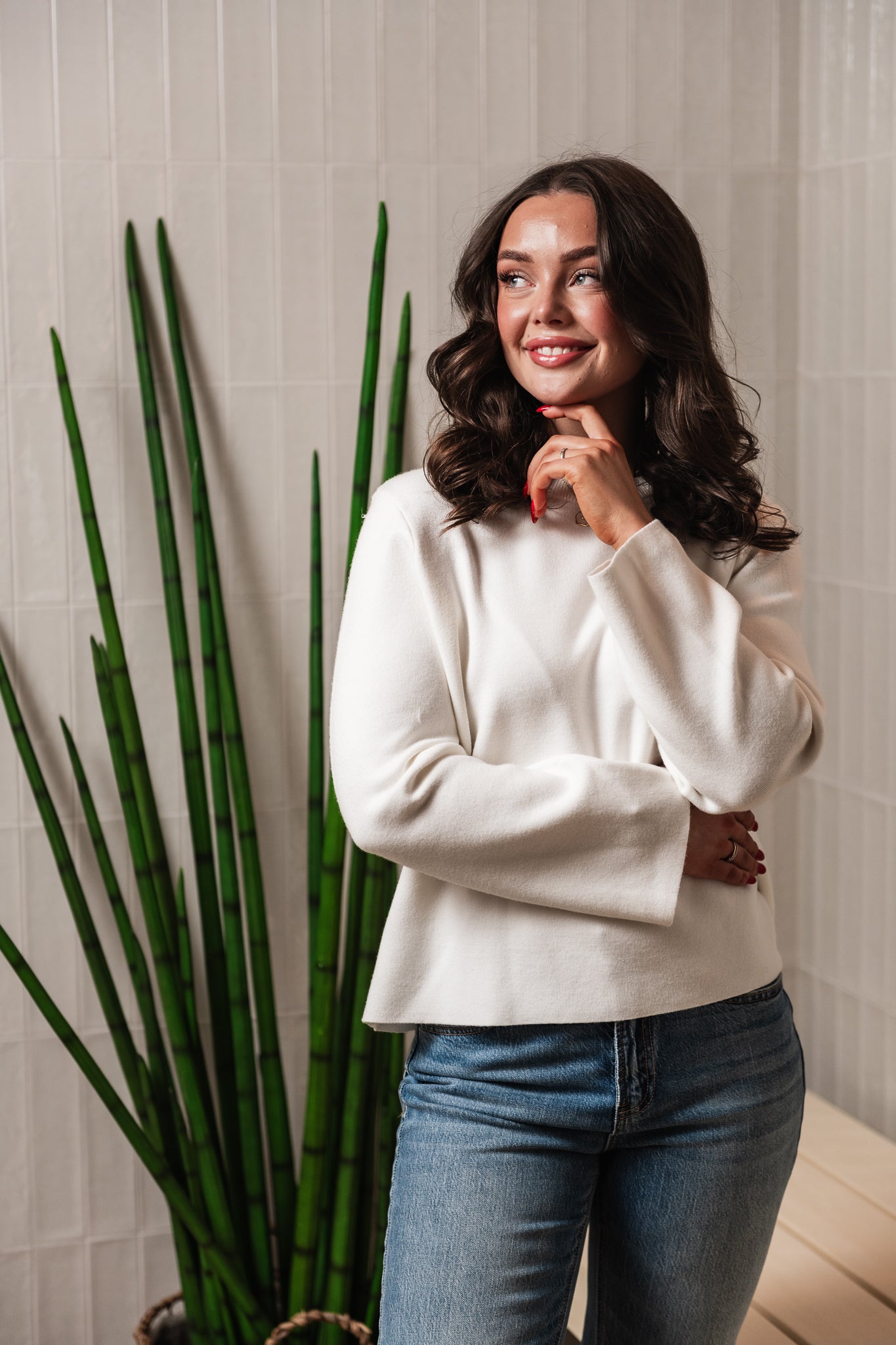 OBJREYNARD Pullover - Cloud Dancer